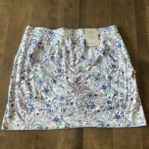 Croft & Barrow Blue and White Floral Skort